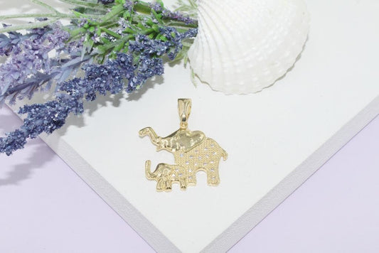 Mom and Baby Elephant Pendant