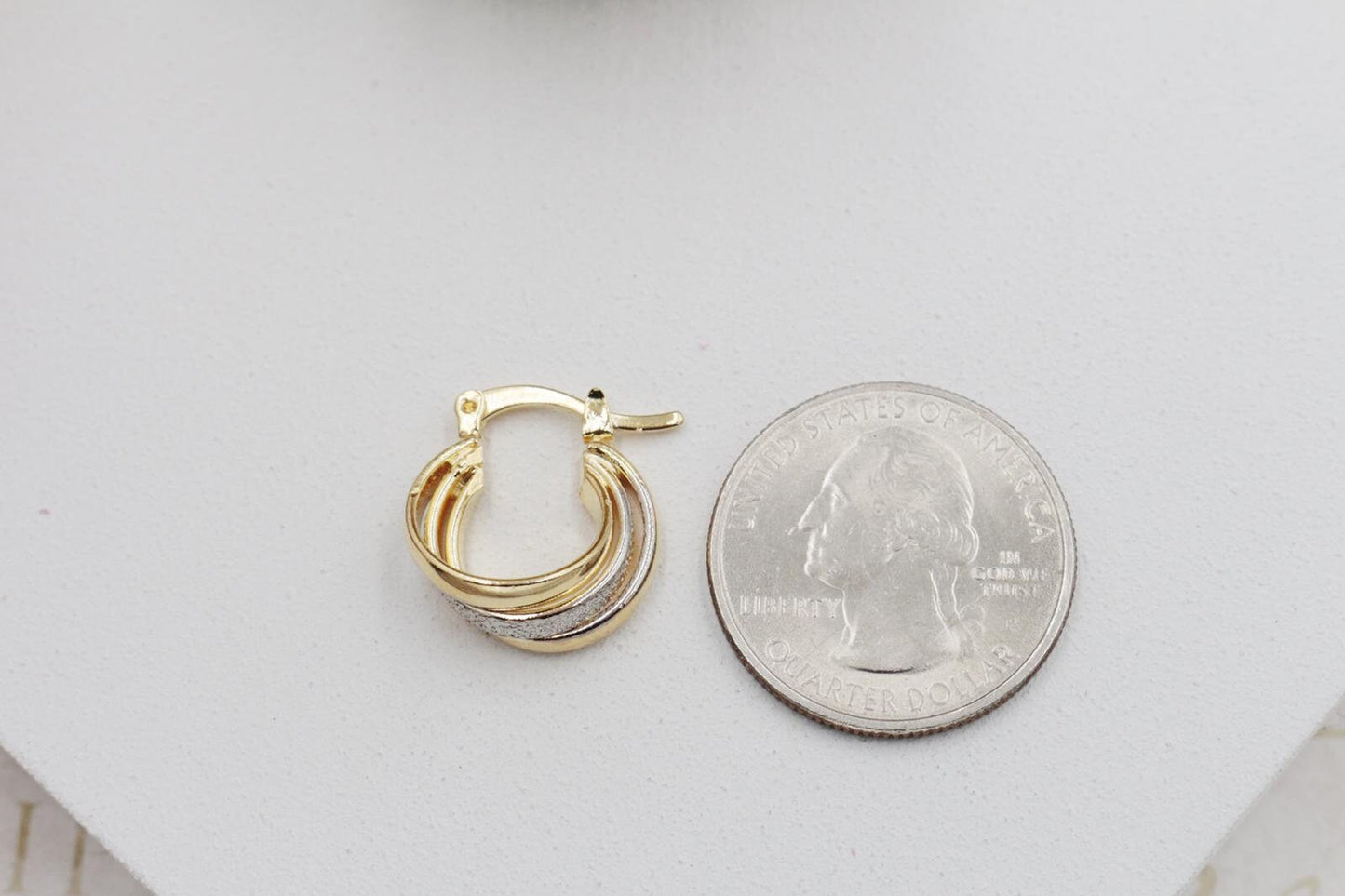 Trio Gold and Silver Hoops Earrings