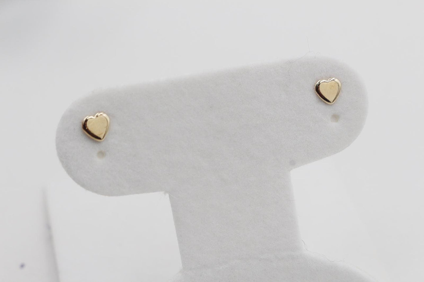 Minimal Dainty Solid Heart of Gold Stud Earrings