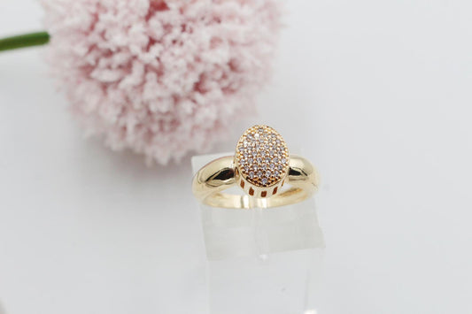 Elevated Oval Cubic Zirconia Ring