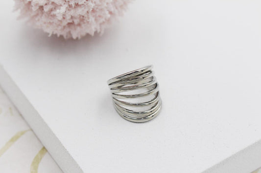 Rhodium Plated Bands Ring