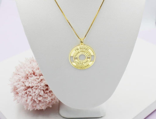 I'm So Sorry Medallion Pendant Necklace