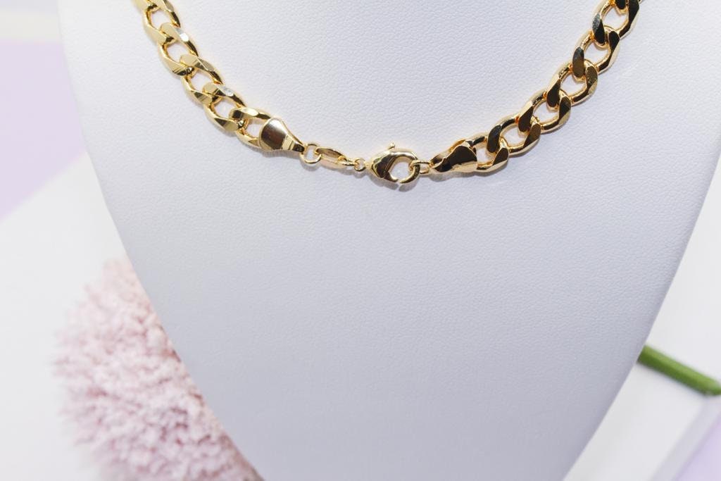 Flat Cuban Link Chain Choker 7mm