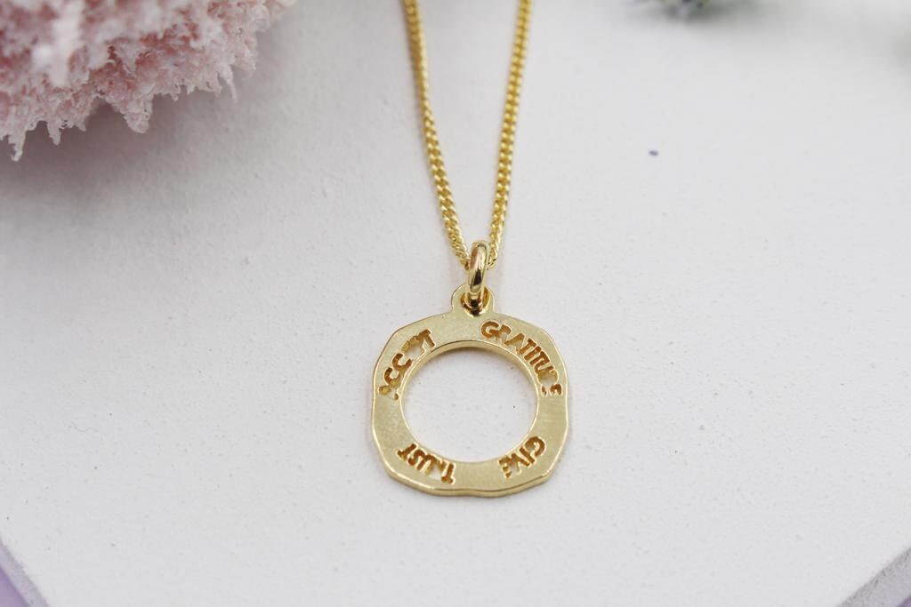 Positive Vibes Medallion Dainty Cuban Link Chain Necklace