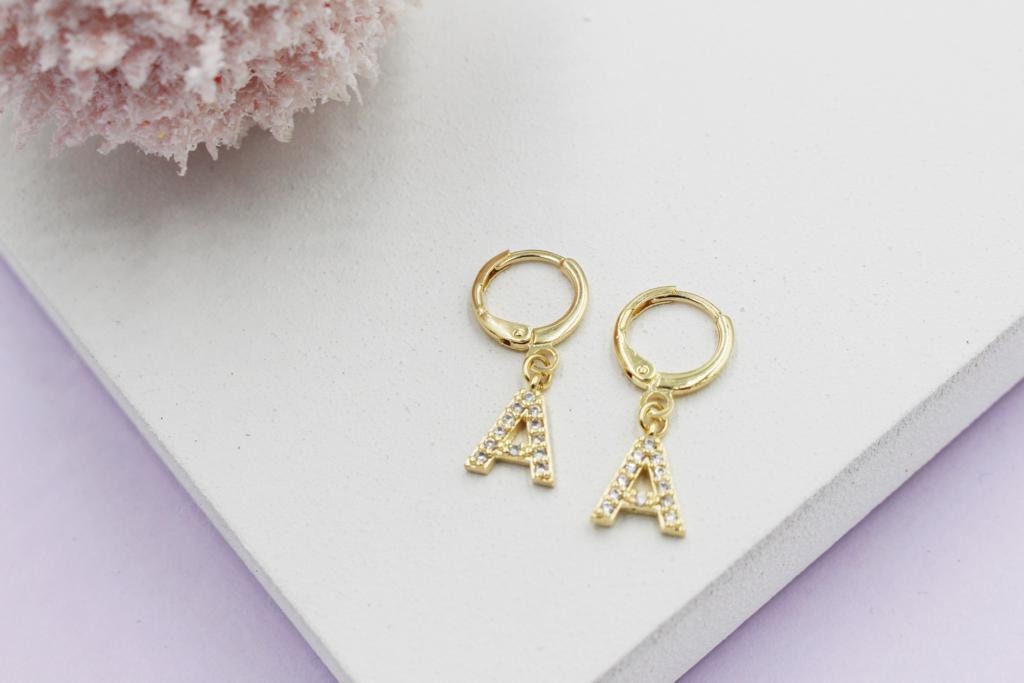 A-Z Initial Letters Huggies Earrings