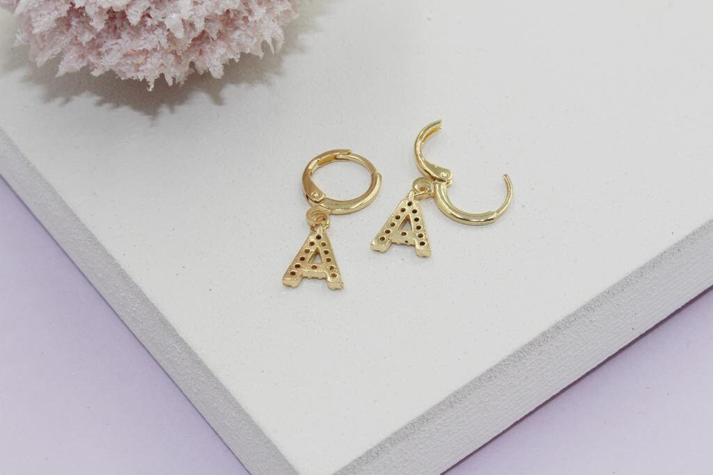 A-Z Initial Letters Huggies Earrings