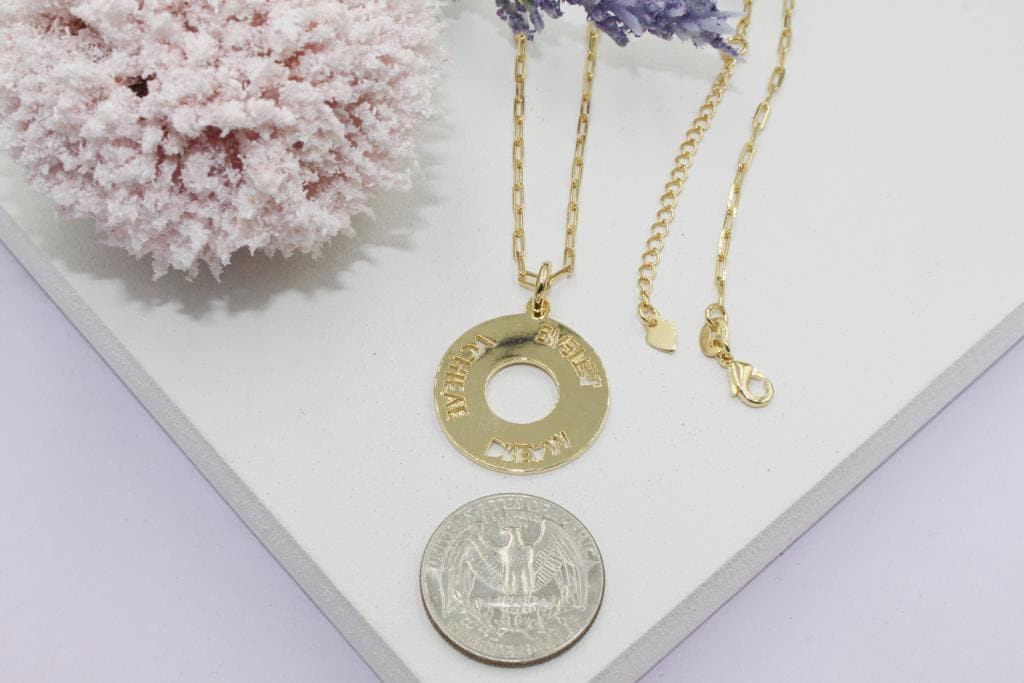 Believe Medallion Pendant PaperClip Chain Necklace