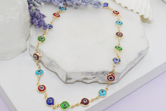 Colorful Evil Eye Choker