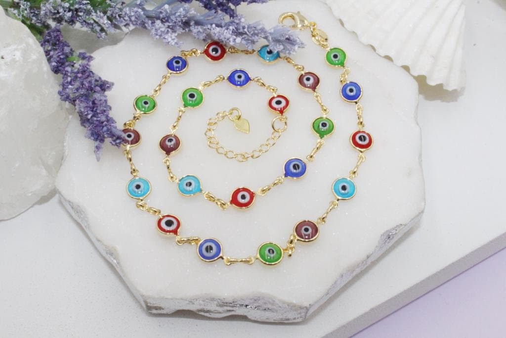 Colorful Evil Eye Choker