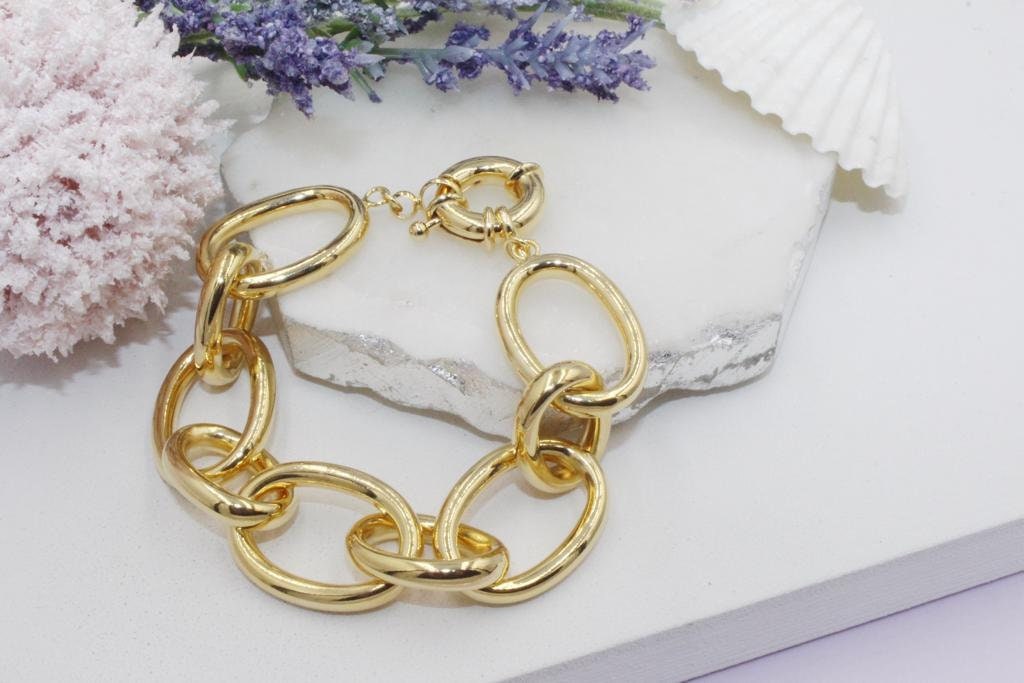 Chunky Big & Small Oval Link Chain Bracelet