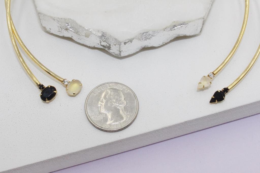 Black Beaded Omega Cuff Choker