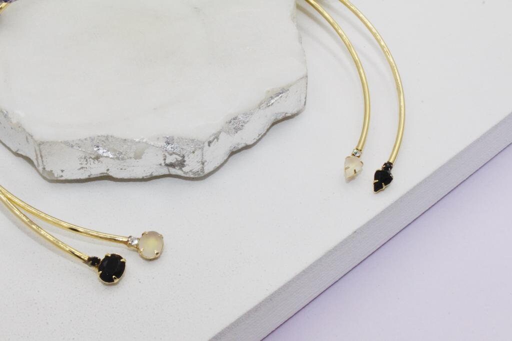 Black Beaded Omega Cuff Choker
