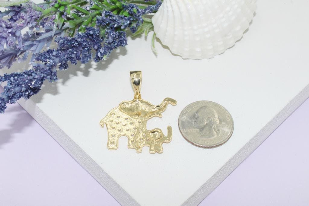 Mom and Baby Elephant Pendant