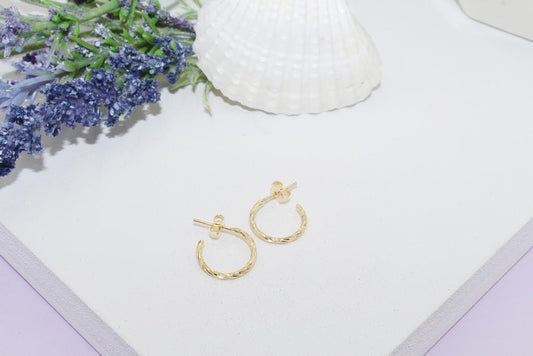 Dainty Twisted Designed Open Hoops