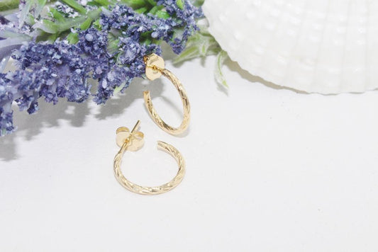 Dainty Twisted Designed Open Hoops