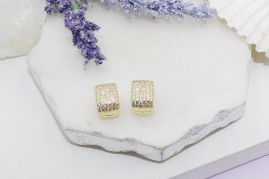 Micro Pave Cubic Zirconia Cube Huggies