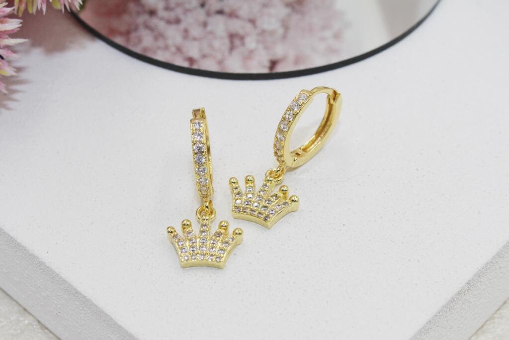 Micro Cubic Zirconia Royal Crown Huggies