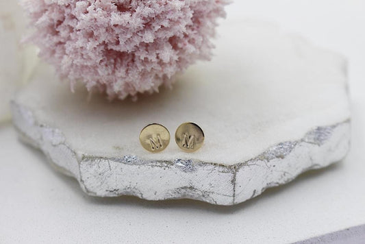 A-Z Round Initials Stud Earrings