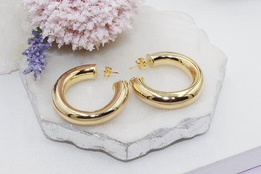 Trendy Chunky Hoops Earrings - Different Sizes Available