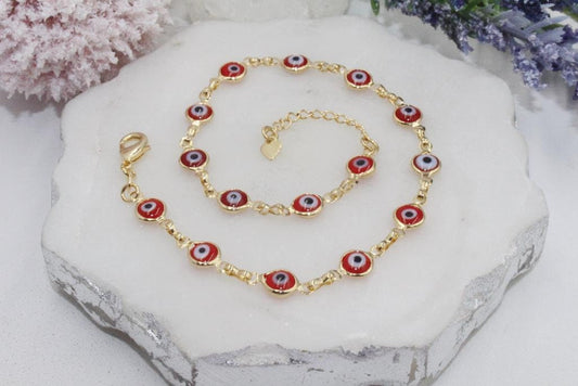 Dainty Red Evil Eye Anklet