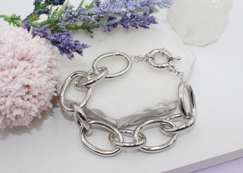 Chunky Big & Small Oval Link Chain Bracelet