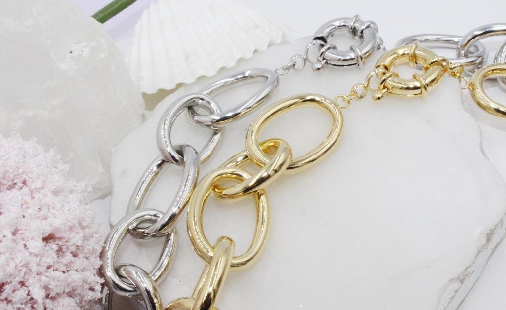 Chunky Big & Small Oval Link Chain Necklace