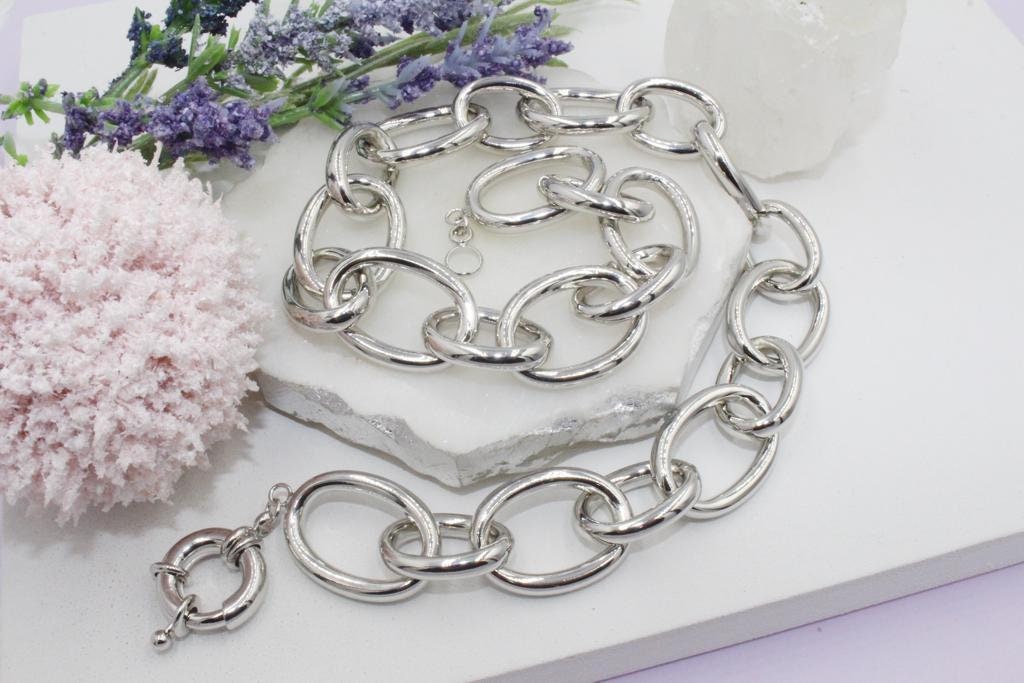 Chunky Big & Small Oval Link Chain Necklace