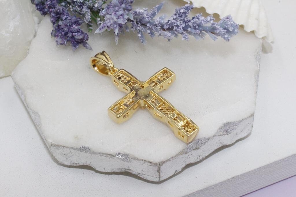 Cubic Zirconia Detailed Crucifix Cross Pendant