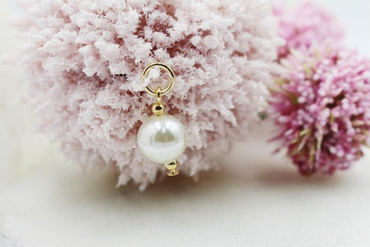 Faux Pearl Charm Pendant 10mm