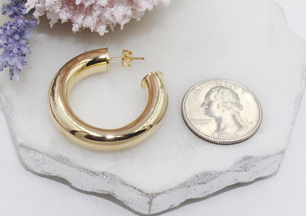 Trendy Chunky Hoops Earrings - Different Sizes Available