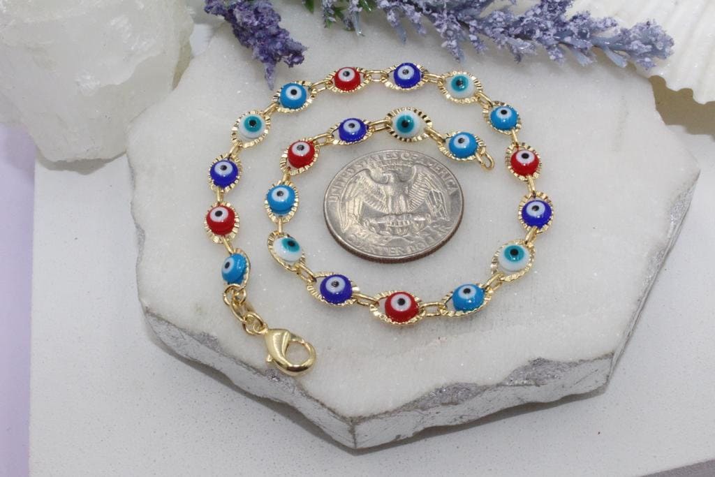 Dainty Colorful Evil Eye Necklace