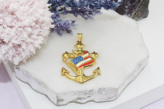 American Flag Anchor Pendant