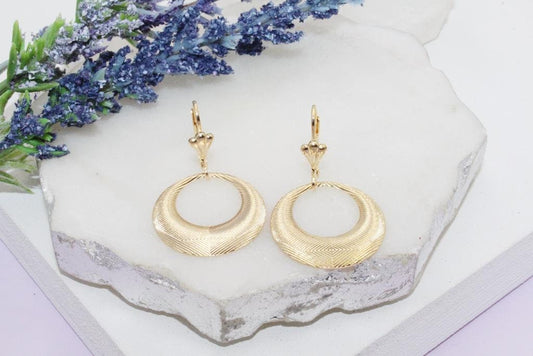 Circle Drop Latch Earrings