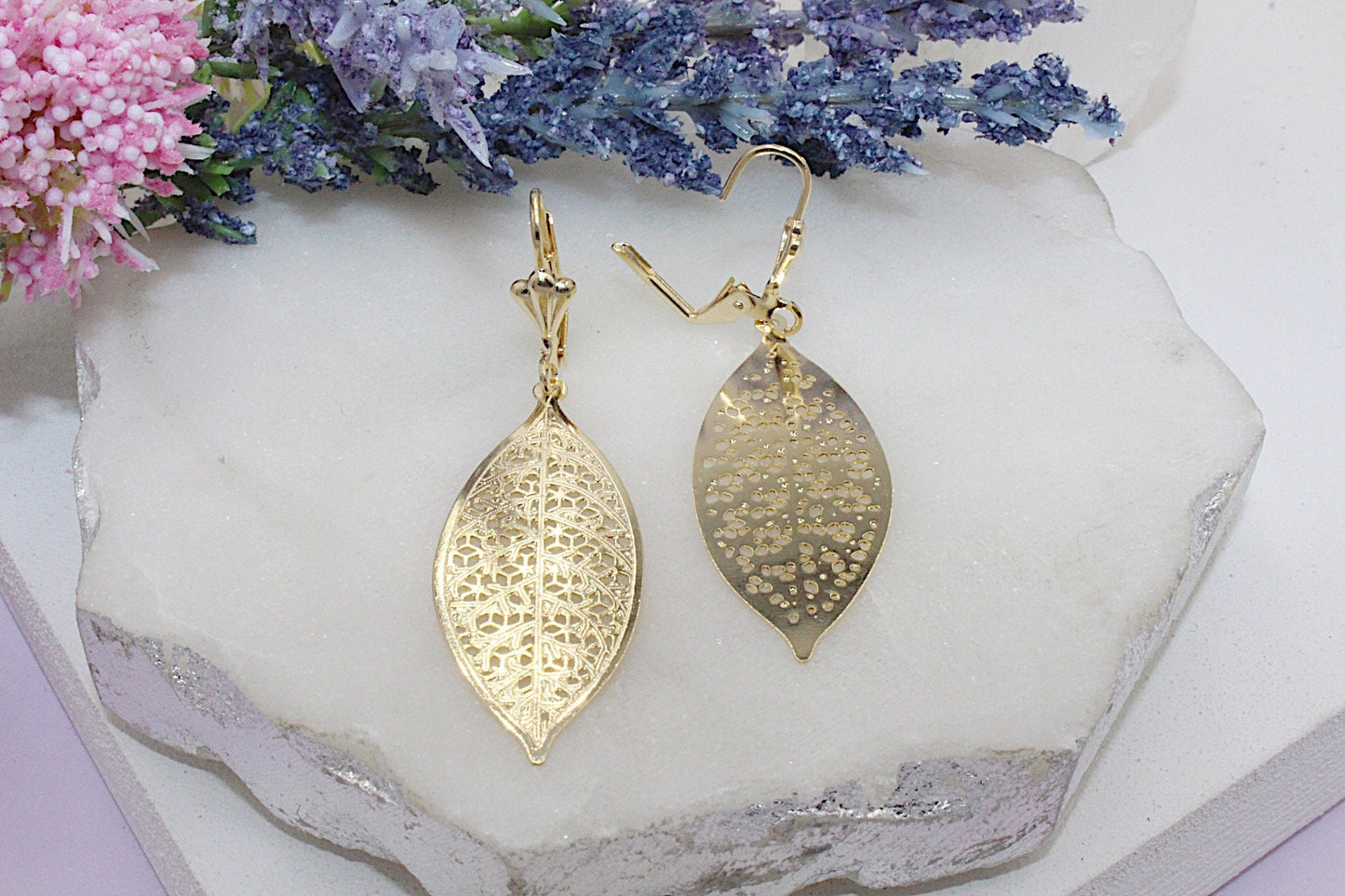 Branched Floral Filigree Latch Earrings