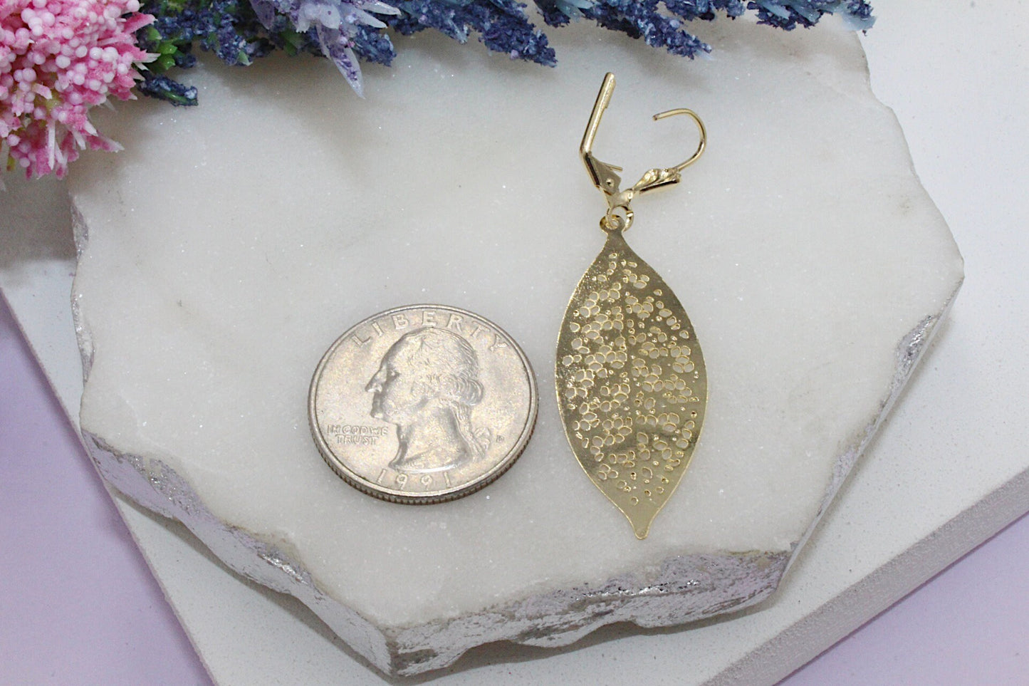 Branched Floral Filigree Latch Earrings