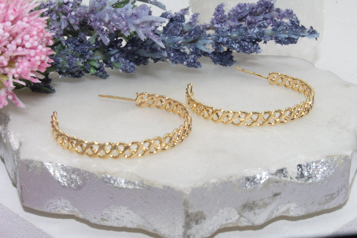 Open Braided Detail Hoops