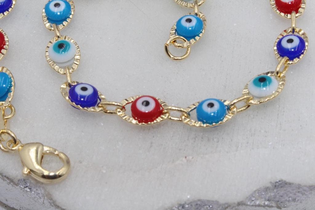 Dainty Colorful Evil Eye Necklace