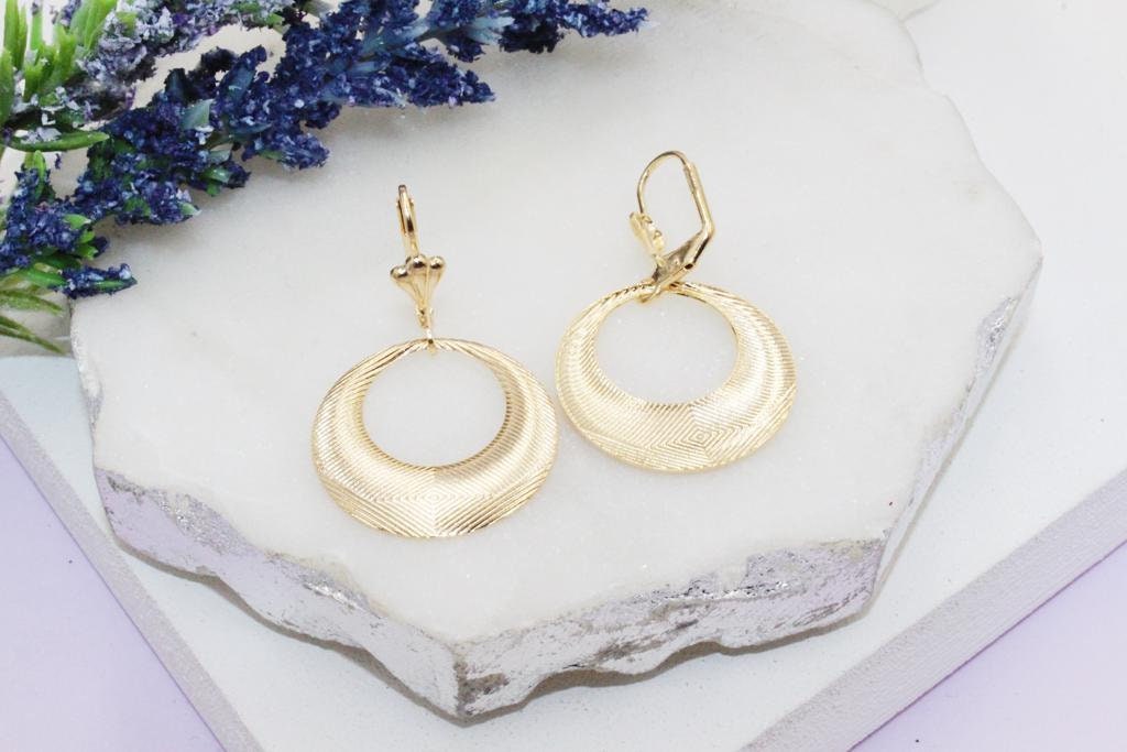 Circle Drop Latch Earrings