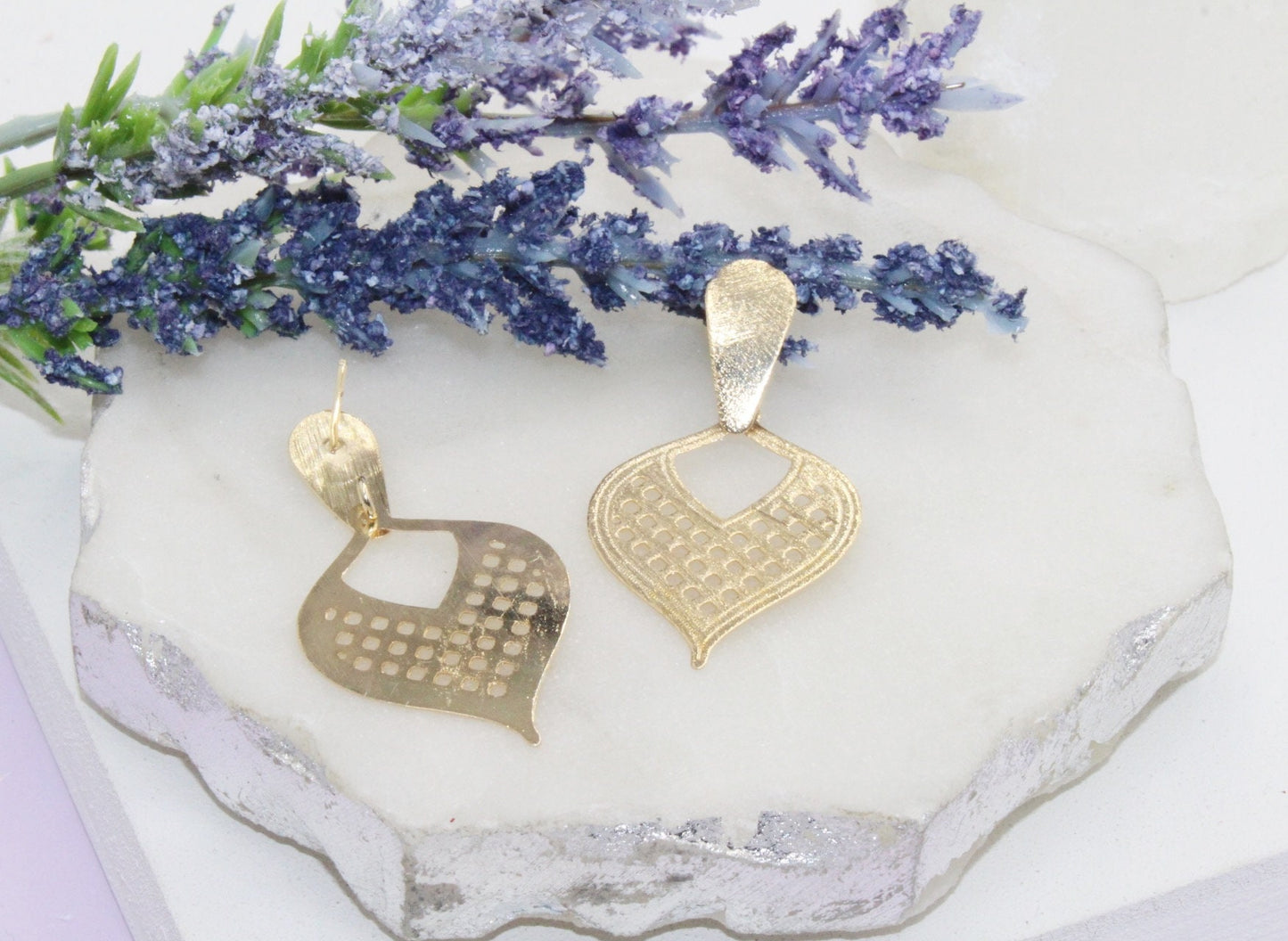 Criss Cross Filigree Drop Stud Earrings