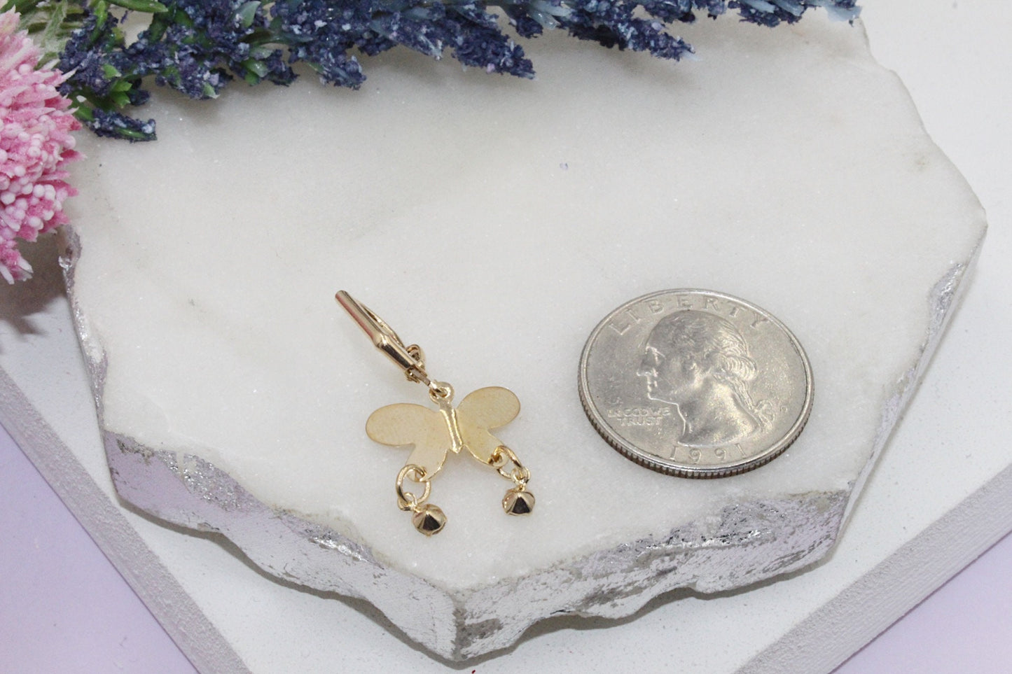 Butterfly Cubic Zirconia Detail Latch Earrings