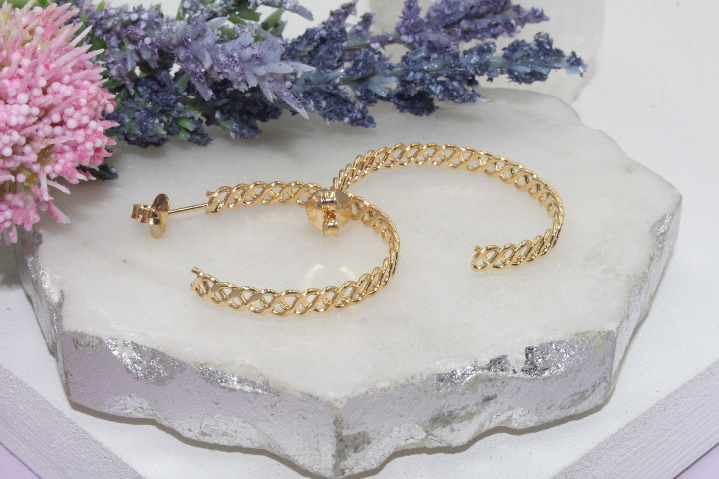 Open Braided Detail Hoops