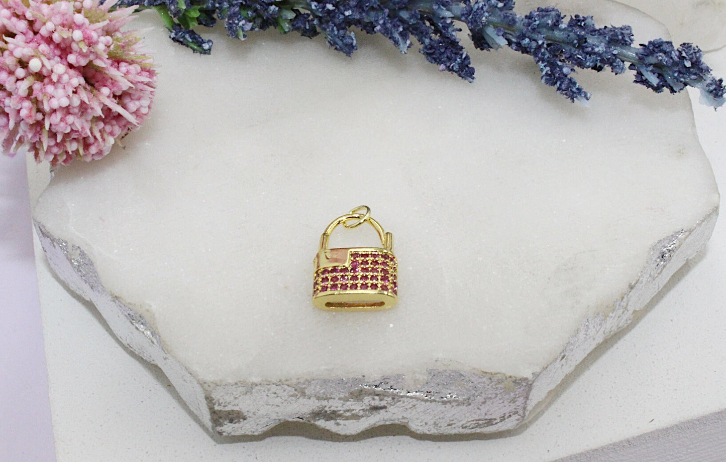 Micro Pave Cubic Zirconia Lock