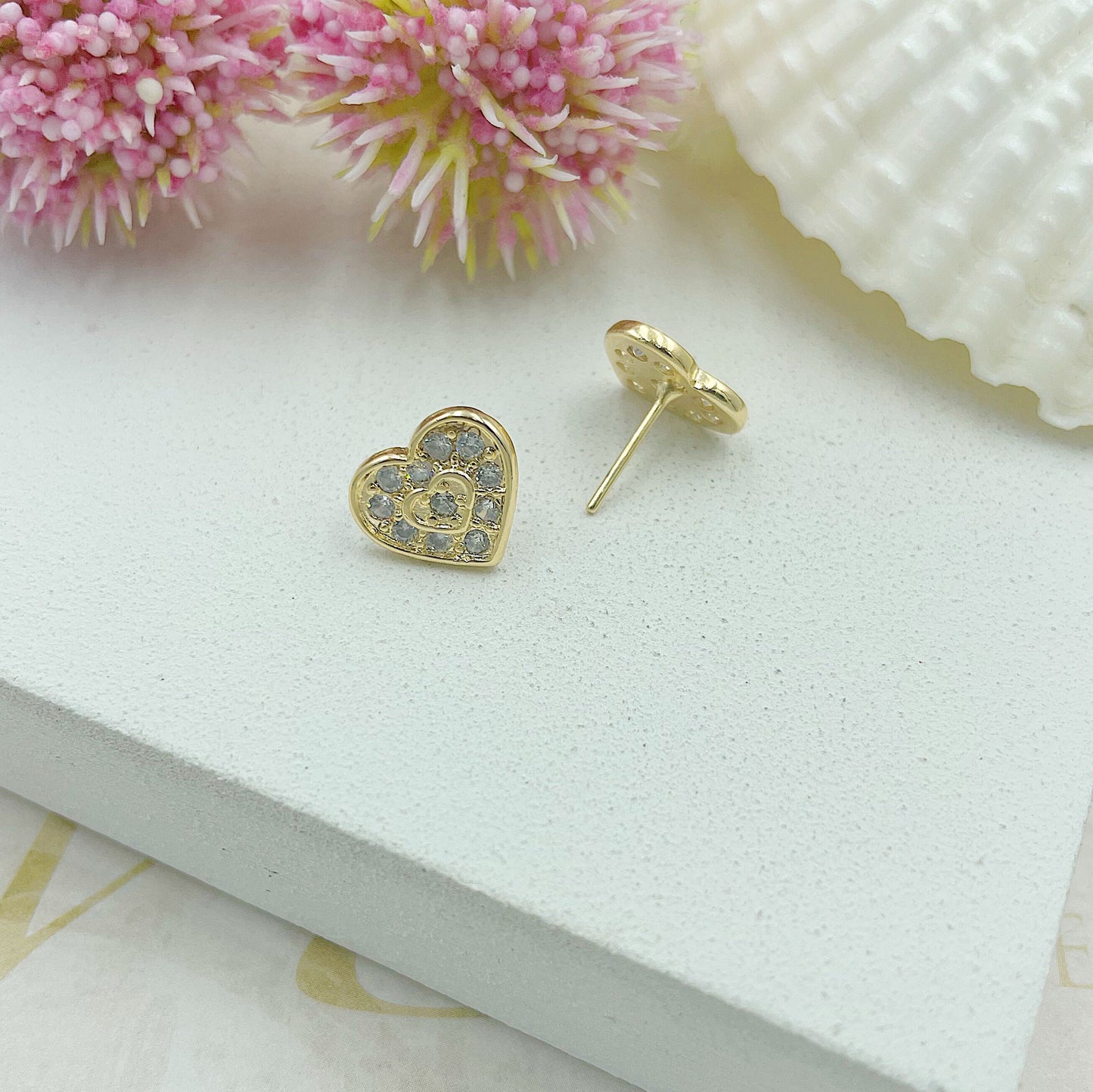 Bright Heart Stud Earrings