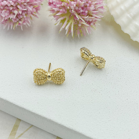 Golden Bow Stud Earrings