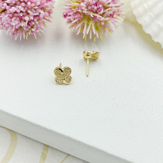 Golden Flower Stud Earrings