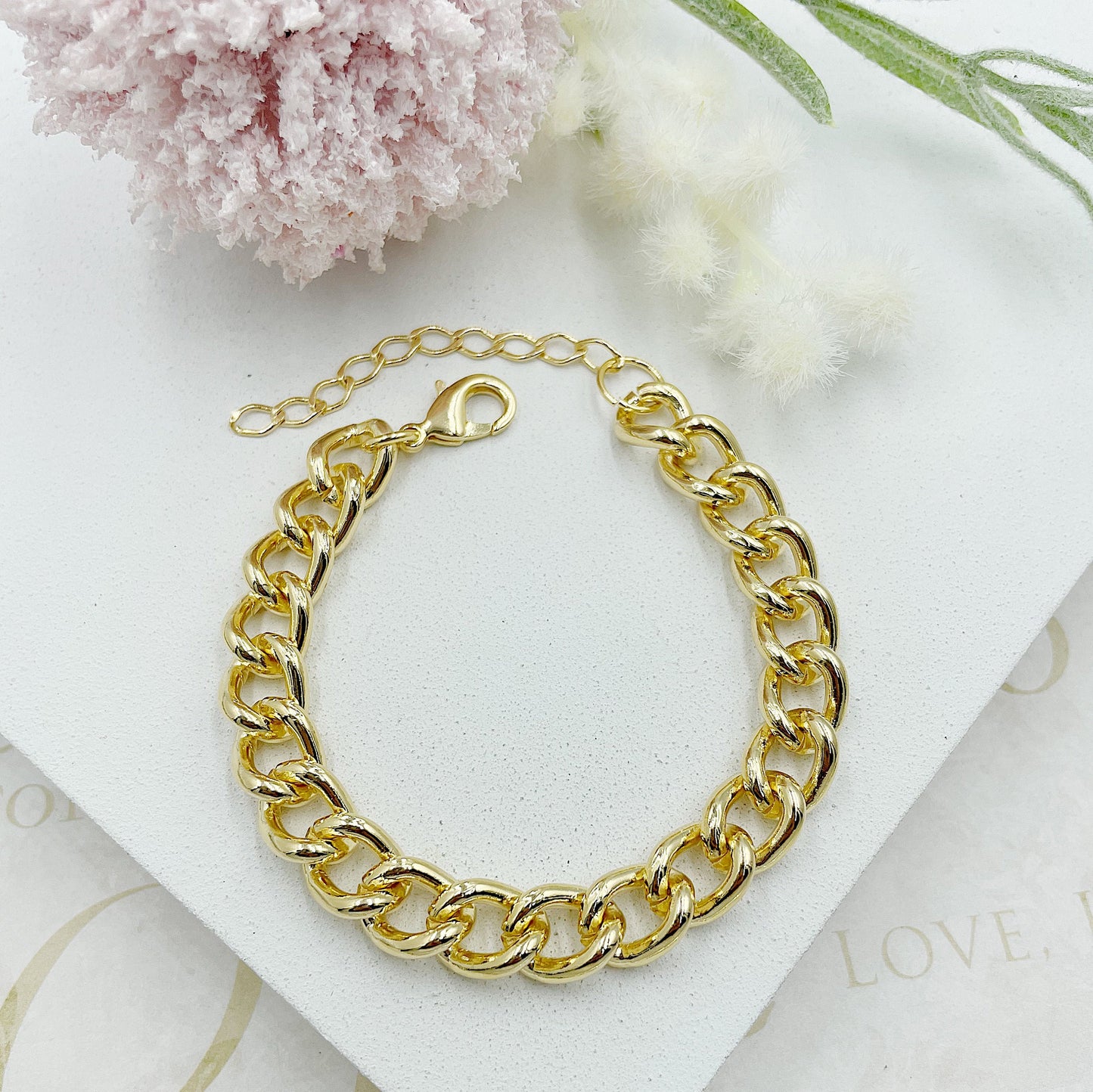 9mm Golden Chain Bracelet