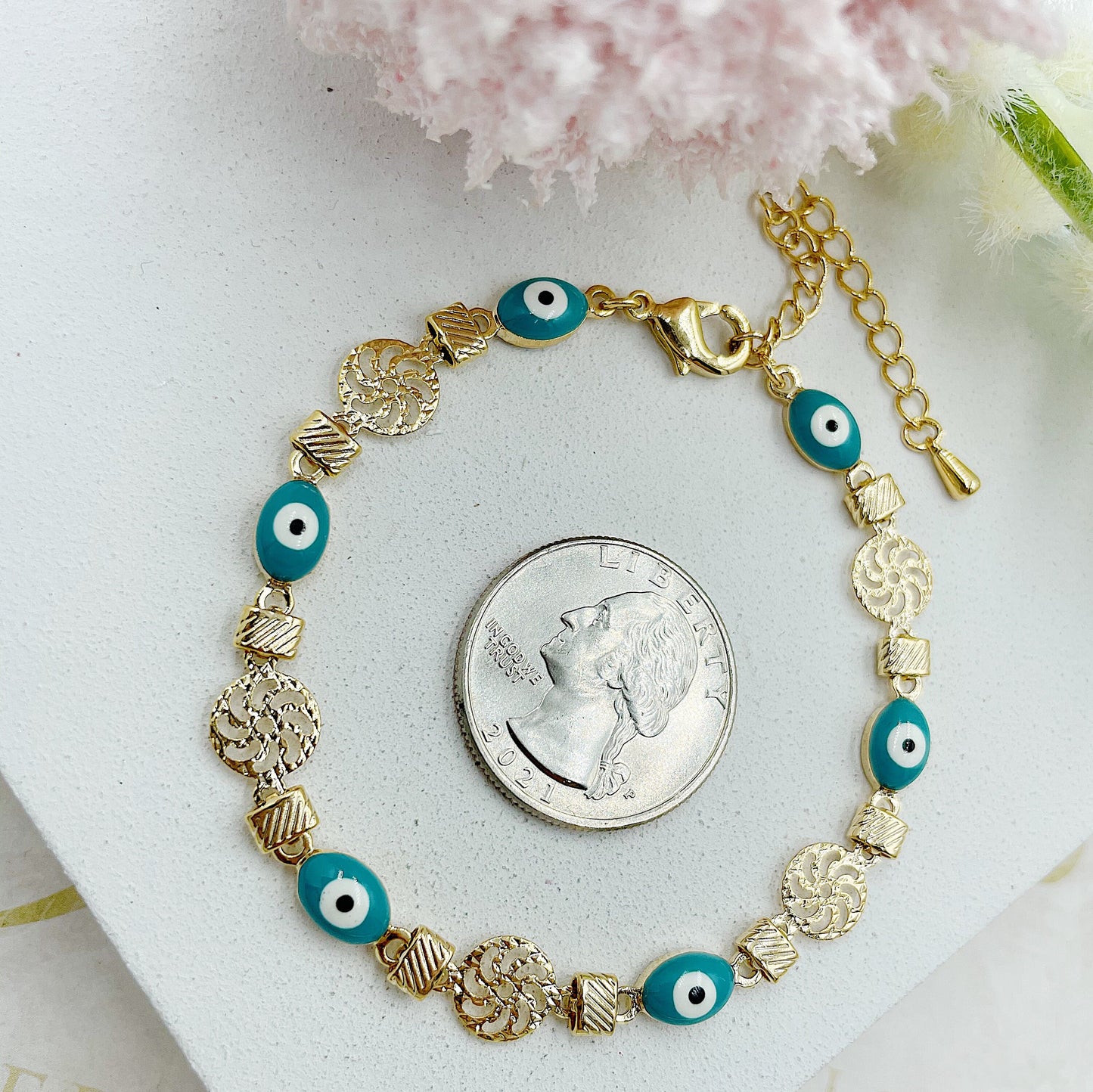 Green Greek Eye Bracelet