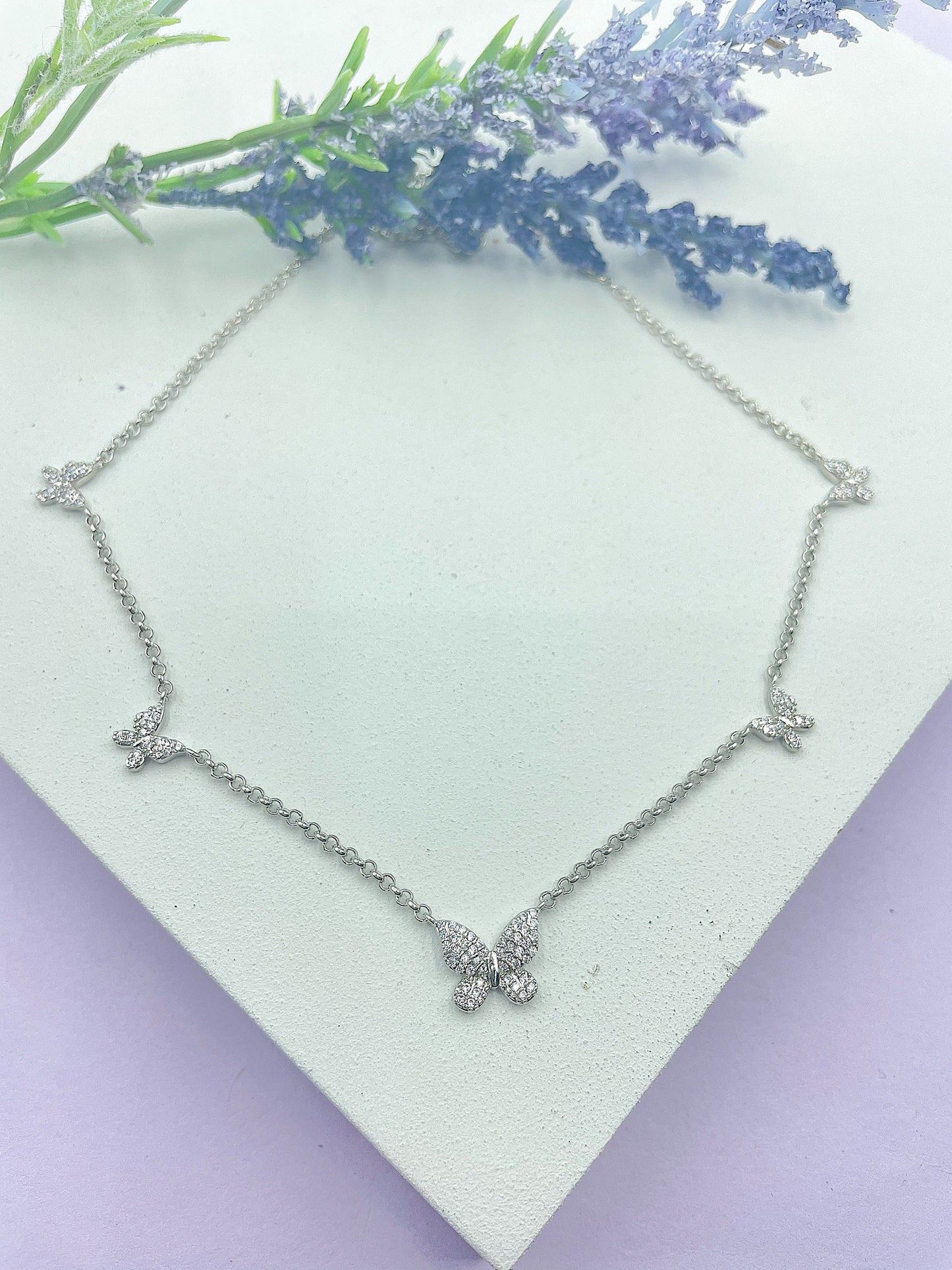 5 Shinny Butterflies Necklace