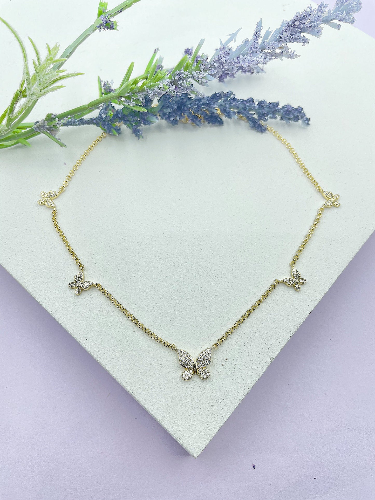 5 Shinny Butterflies Necklace