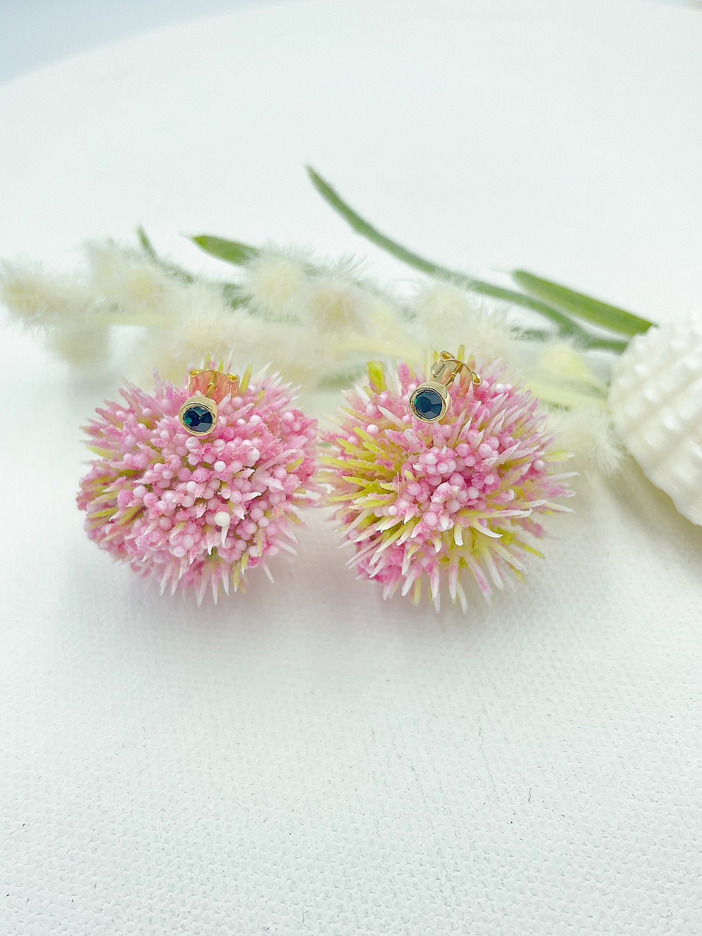 Colored Stone Stud Earrings